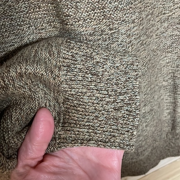 Chaps size L tan color mock neck pullover quarter button sweater - Picture 5 of 7